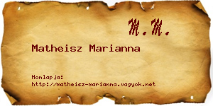 Matheisz Marianna névjegykártya